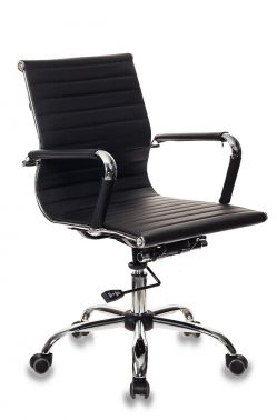 Кресло руководителя Бюрократ CH-883-LOW/BLACK низкая спинка черный искусственная кожа крестовина хром №1047688