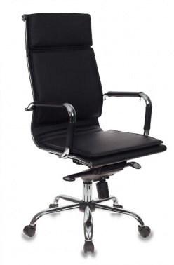 Кресло руководителя Бюрократ CH-993MB черный искусственная кожа крестовина металл хром №1090603