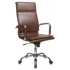 Кресло руководителя Бюрократ Ch-993 коричневый искусственная кожа крестовина металл хром №664064