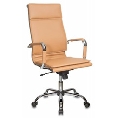 Кресло руководителя Бюрократ Ch-993 светло-коричневый искусственная кожа крестовина металл хром №664065