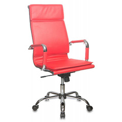 Кресло руководителя Бюрократ CH-993 красный эко.кожа крестовина металл хром №664067