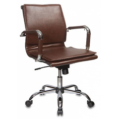 Кресло руководителя Бюрократ Ch-993-Low коричневый искусственная кожа низк.спин. крестовина металл хром №664069