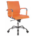 Кресло руководителя Бюрократ CH-993-Low оранжевый эко.кожа низк.спин. крестовина металл хром №843286