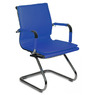 Кресло Бюрократ CH-993-Low-V синий искусственная кожа низк.спин. полозья металл хром №843287