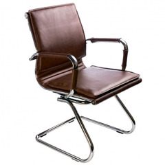 Кресло Бюрократ Ch-993-Low-V коричневый эко.кожа низк.спин. полозья металл хром №664074